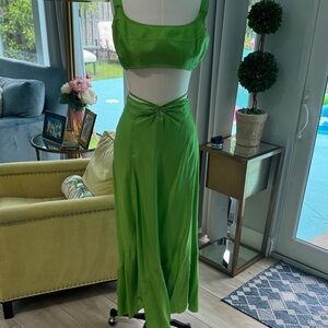 Cult Gaia Green Backless Dress